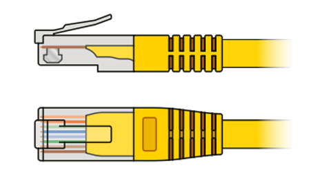 Her kan du se, hvordan et LAN-kabel/internetstik/netværksstik ser ud.